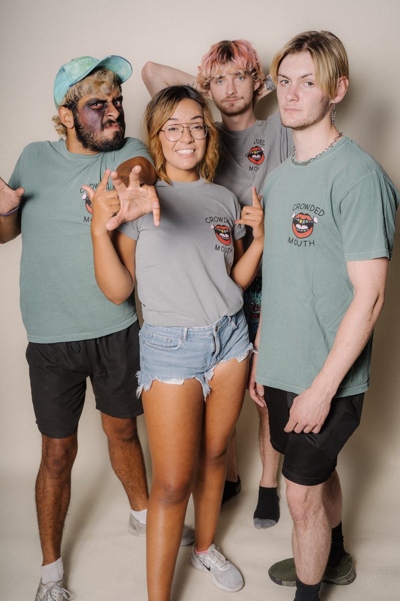 crowded_mouth's tweet photo. big love to @JodyTheWrestler @BoiLazarus @adrielnoctis @SandraMoonepie for always being down to shoot photos in the shirts! you can grab one here in the shop OR online at https://t.co/oMdQEbystG https://t.co/WcWGJ4DhDE