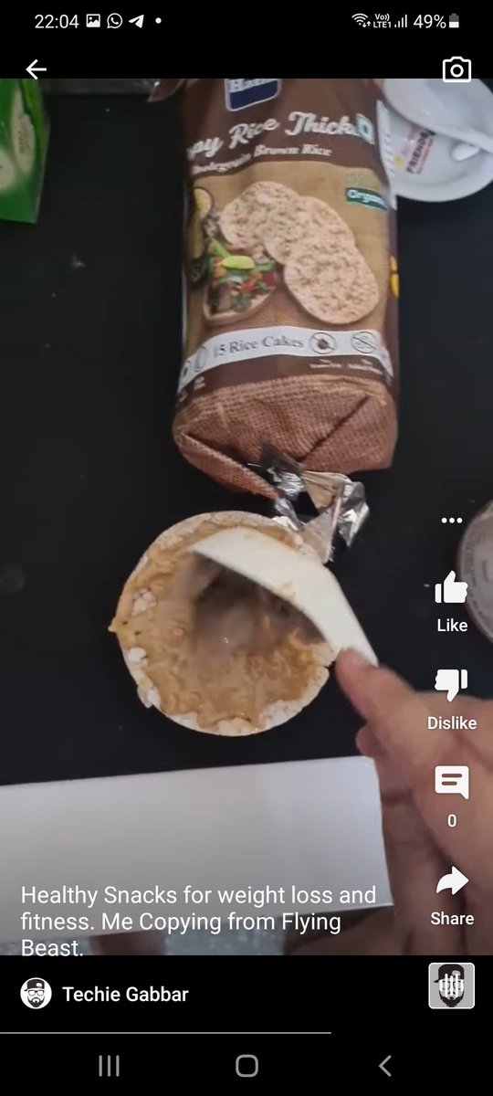 Piyush2Hack's tweet photo. @flyingbeast320 @captriturathee
Copying your breakfast habits. 
Rice cake with peanut butter.

Please give some more options. https://t.co/BaaPCyPXnR