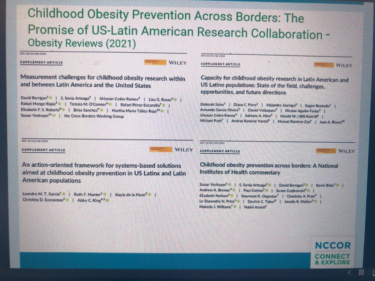 A wealth of information on “Childhood Obesity Research Across Borders: Social Detrminants of Health” in the upcoming #ObesityReviews issue. Thanks for sharing @rperezescamilla @NCCOR #ConnectExplore