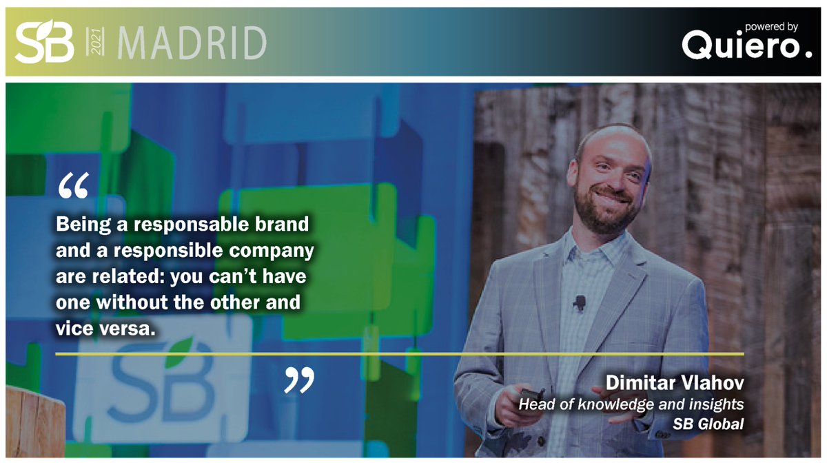 @dvlahov from <a href="/SustainBrands/">Sustainable Brands</a> on stage in #SBMadrid share with us the 5 characteristics of sustainable brands: purpose, brand influence, innovation, supply chain and governance. #SB2021 #BuildBackBetter @SomosQuiero