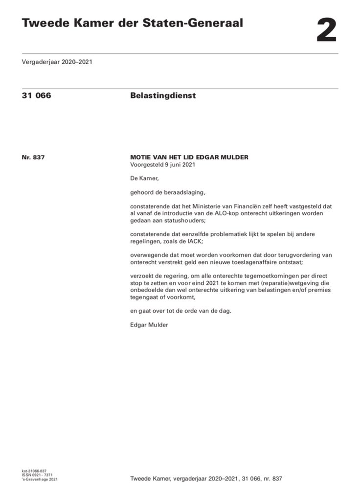 stemmingen's tweet photo. Motie van het lid @edgarmulder1 (PVV) over alle onterechte tegemoetkomingen per direct stopzetten (31066-837) 

Vindplaats: https://t.co/6ZgjSKwef3

Stemming: Verworpen

#Kinderopvangtoeslag #Tegemoetkomingen https://t.co/JSSCUeO7U2