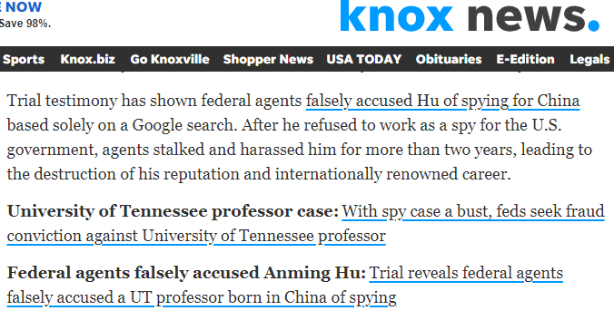 CarlZha's tweet image. Fed knows he is not a Chinese spy, went ahead to make his life living hell for 2 years anyway. He is guilty of being an ethnic Chinese STEM professor in US