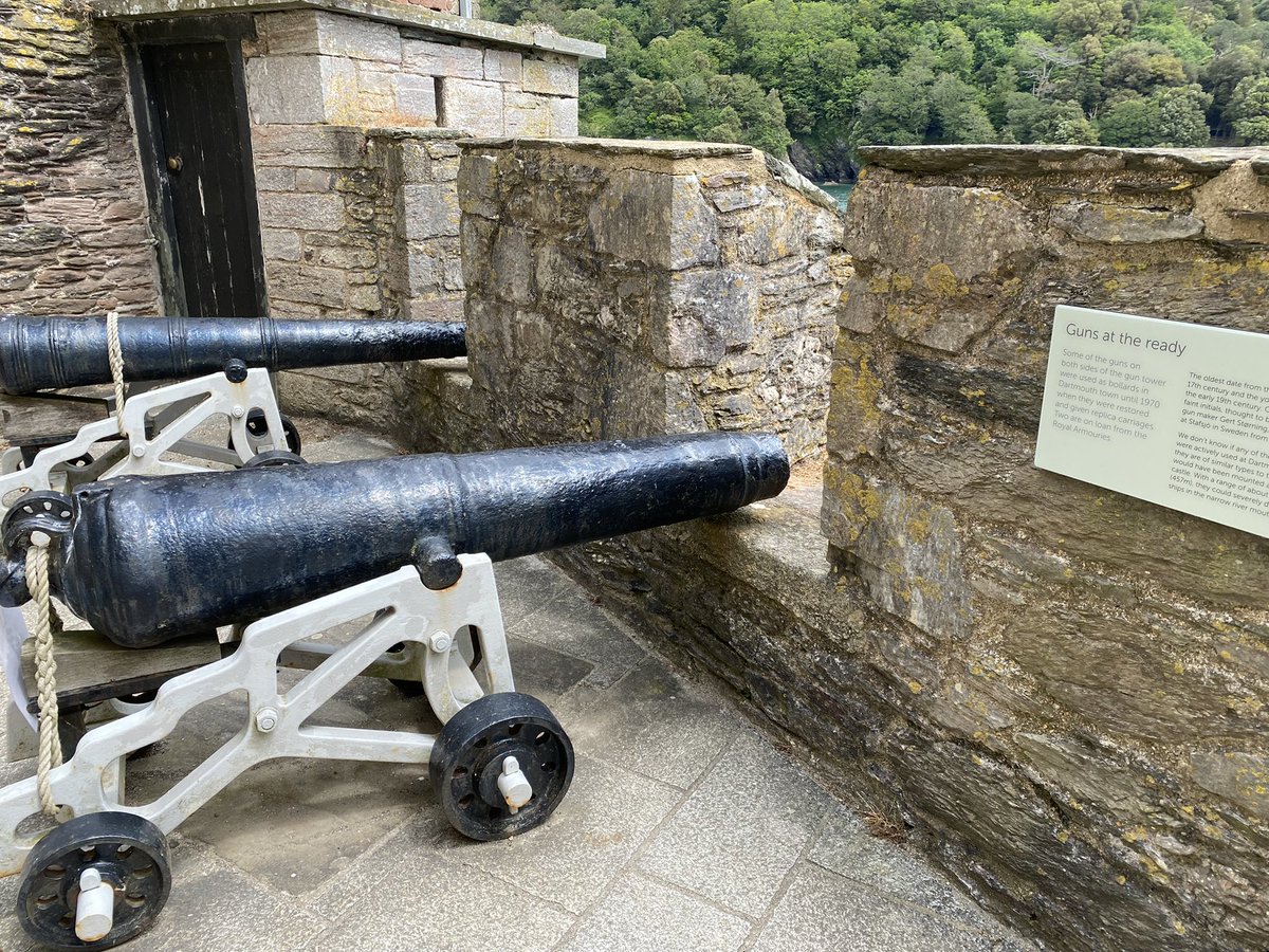 The restored cannons that previously lived a life as a bollard