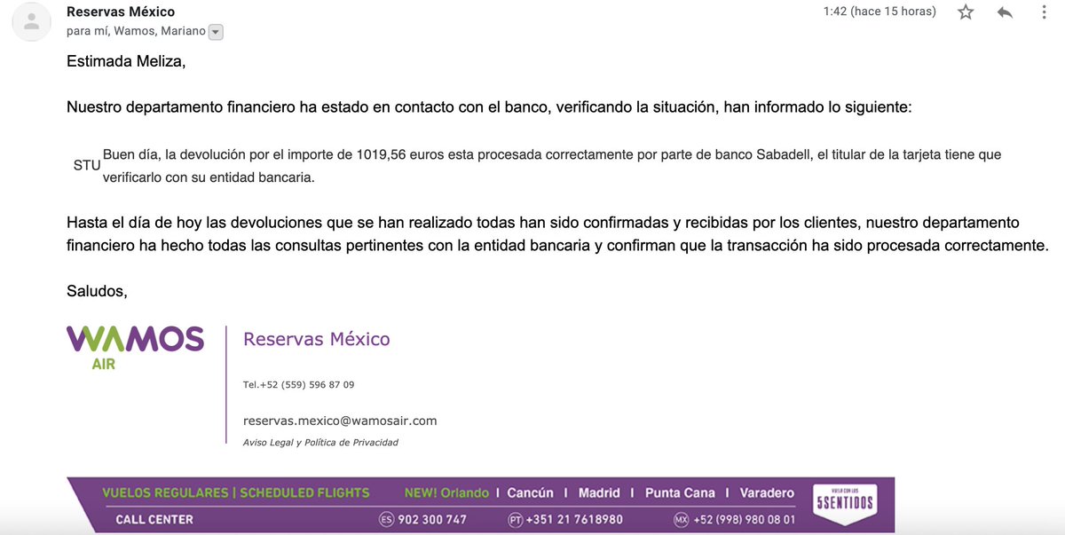 melizamsolis's tweet photo. @Wamosair @BBVA_Mex
@BBVARe_mx
@Wamosair
 
PUEDEN DEJAR DE PASARSE LA BOLITA Y REGRESARME MI DINERO POR FAVOR, LES RECUERDO QUE YO NOO CANCELÉ MI VUELO 
@consumidores
@facua

¡TENGO CON ESTO DESDE OCTUBRE DEL 2020! #QUIEROMIDINERO #BBVAMEXICO #WAMOSAIR #COVID19 #OCU https://t.co/Xt19hpPUD7