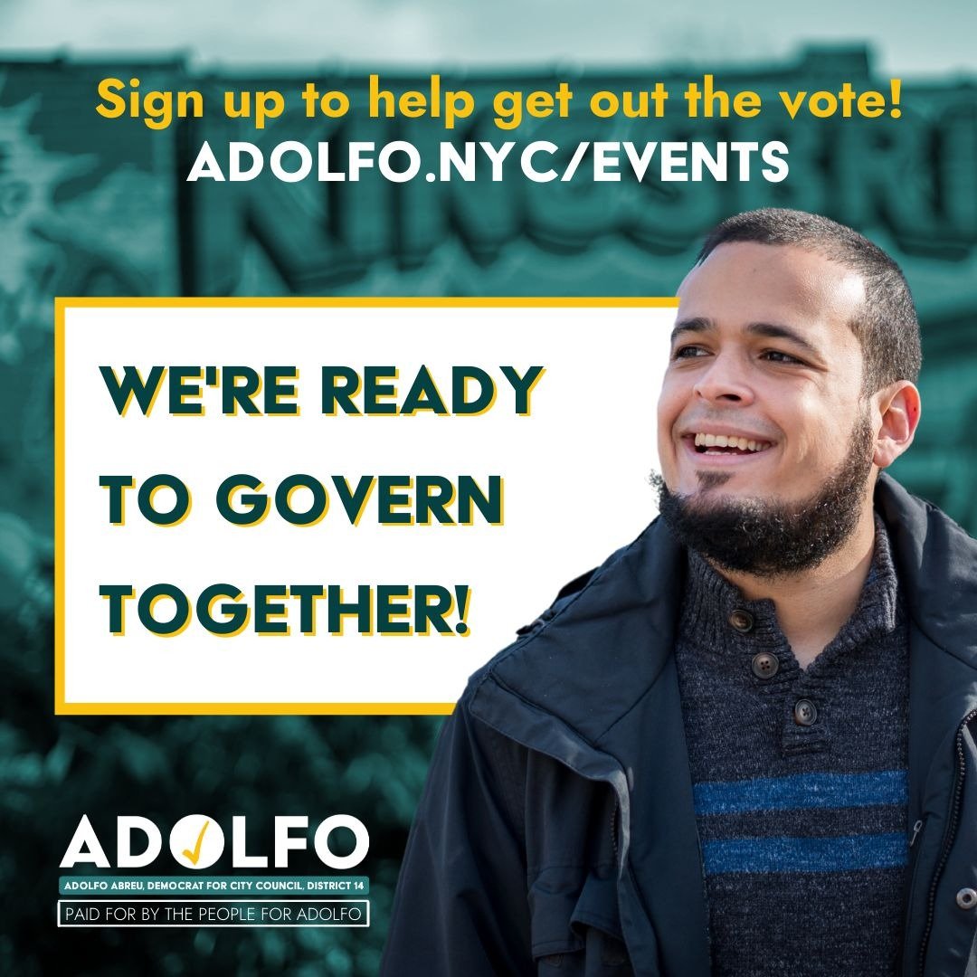 wendolymarte's tweet photo. Bronx organizers are showing up strong for @Adolfo4Council! His campaign is led by tenants, essential workers, students, families, organizers &amp; community leaders. I am supporting Adolfo because he will co-govern with us #FromTheGroundUp. Join us TODAY: https://t.co/5TzVnk1E0a https://t.co/3wQsrZCjUo