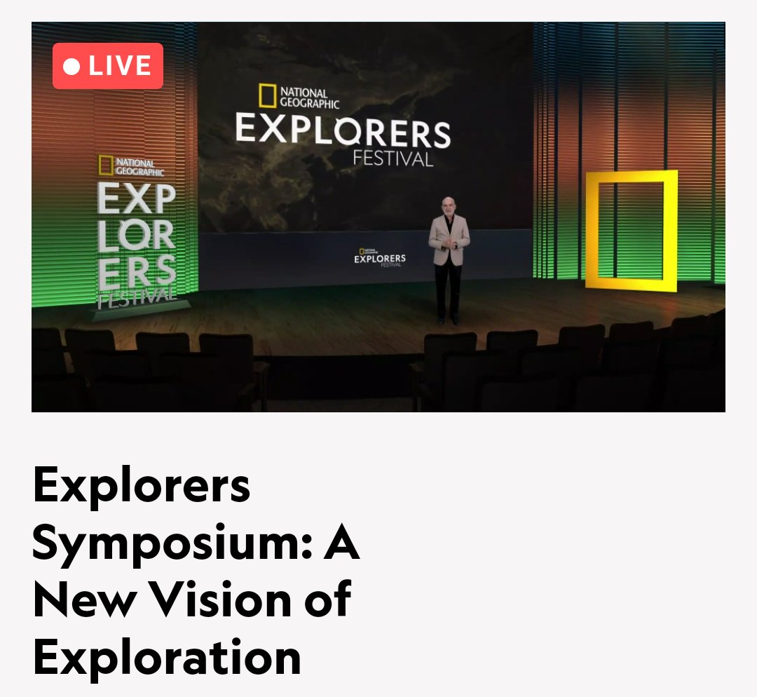 #live #anewvisionofexploration <a href="/InsideNatGeo/">National Geographic Society</a> <a href="/NatGeoLive/">Nat Geo Live</a> #NatGeoFest <a href="/rodrigomedellin/">Rodrigo A Medellin</a>