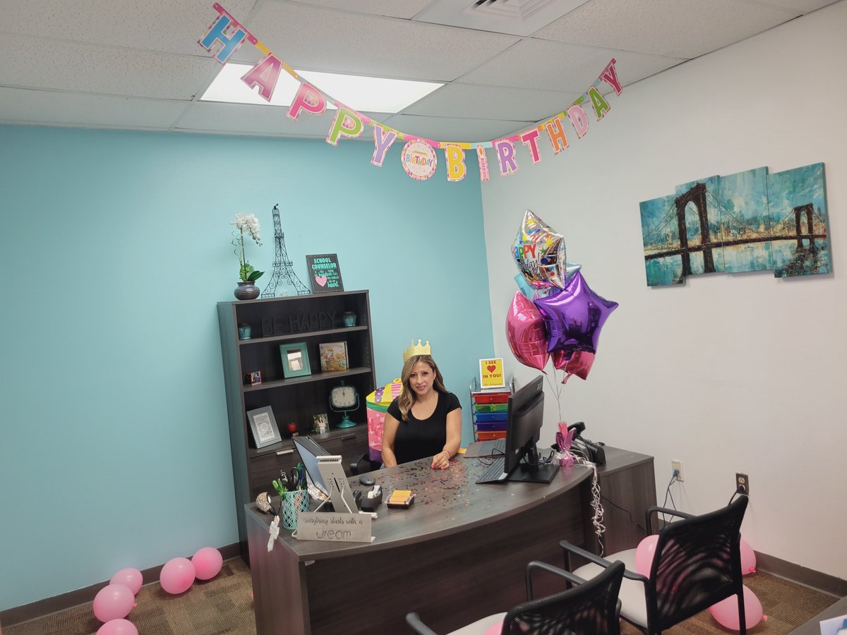 Celebrating our amazing counselor <a href="/AAlvarado_TISD/">Alicia</a>! Happy Birthday from all of us at TIS!!🥳 
"To the world you may be just a Counselor but to your students you are a HERO❤️"
#TISDPROUD