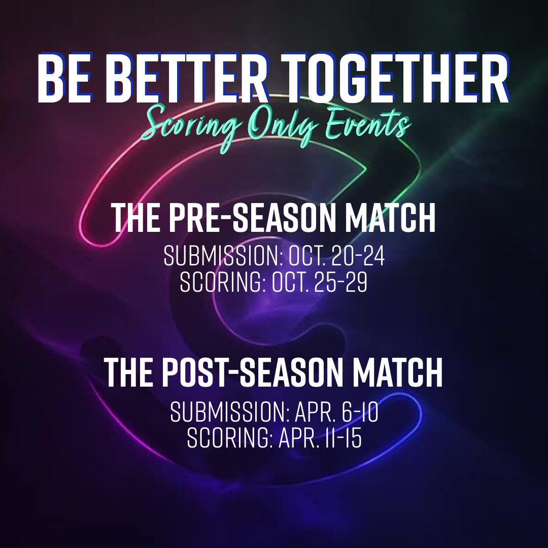 Coming in HOT to Season 2! 🙌

🔥NEW Match event types (Leaderboard, Specialty & Scoring Only events)

YOUR TEAM + OURS = a force to be reckoned with! Let’s get after it. 

Preview our Season 2 Schedule ⬇️

#CheerMatch #GetOnTheLeaderboard #BeBetterTogether