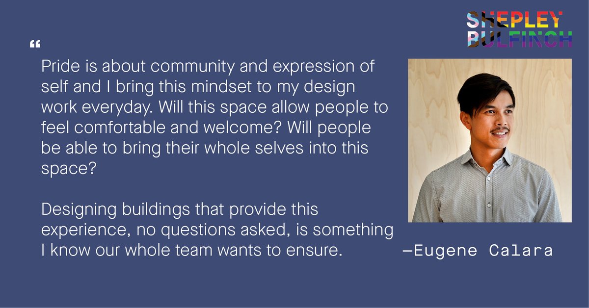 As #PrideMonth continues, we continue to push for design that welcomes, includes, and empowers. Happy #Pride to our #lgbtq staff, clients, partners, and community members. 'Pride is about community and expression of self,' and we agree as we design for pride! #architecture