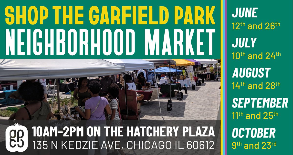 On the 2nd and 4th Saturday of each month June through October, The Hatchery plaza hosts the Garfield Park Neighborhood Market in partnership with the <a href="/GPCCouncil/">Garfield Park Community Council</a>. Shop locally grown produce and support West Side businesses!