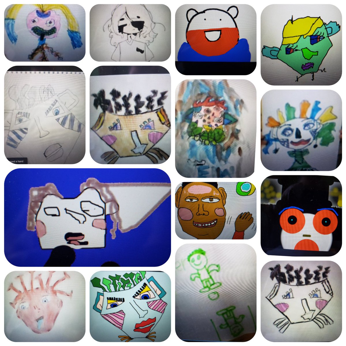 Students worked on some portraits using odd shapes!

Check out how creative we got at home!
<a href="/SMYocsb/">St. Marguerite d'Youville School</a>