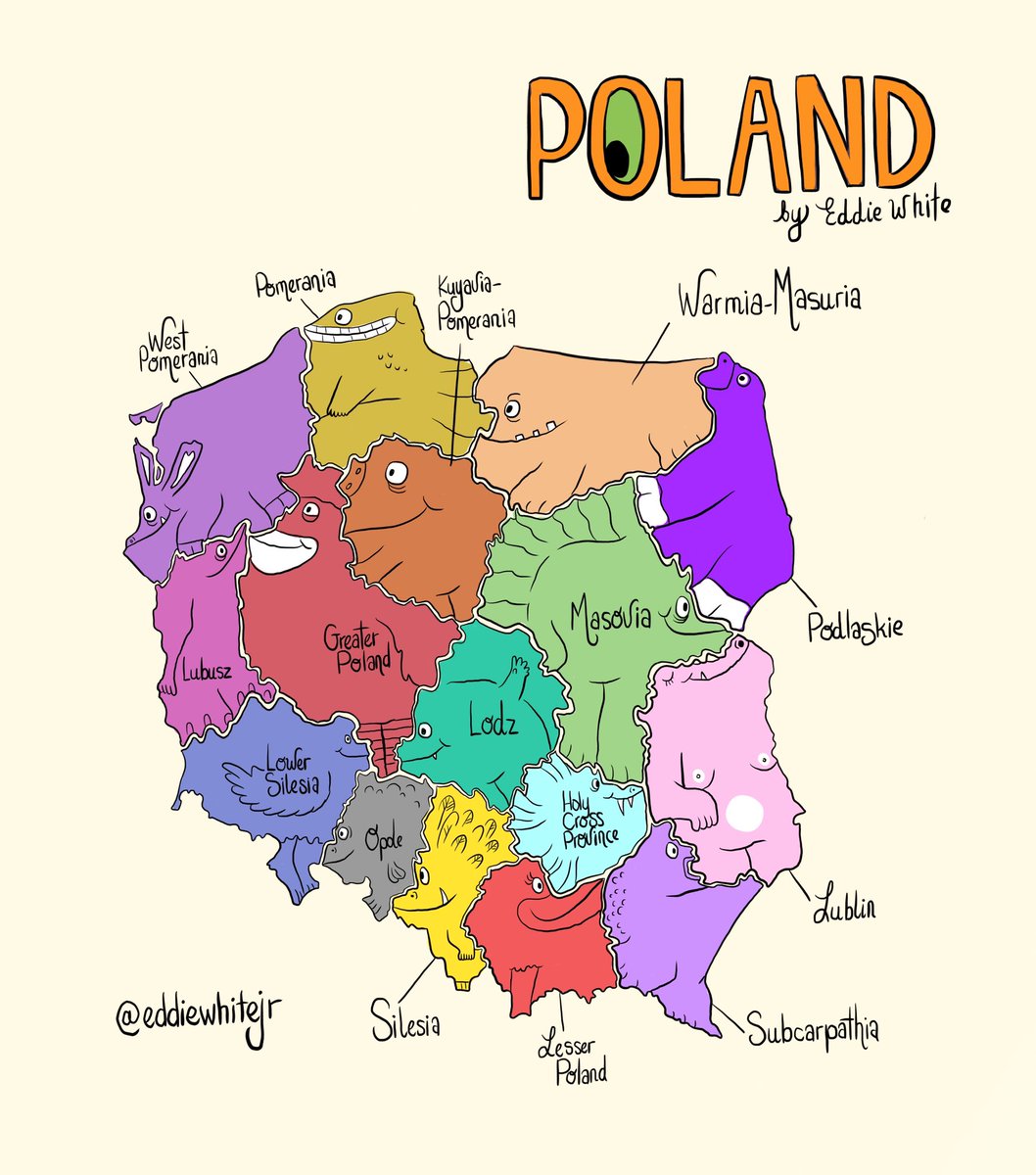 EddieWhiteJr's tweet photo. A request from a Colombian in Krakow, Poland 🇵🇱A Monster Map of his beloved second home. #poland #monstermaps https://t.co/kvXTmvnPZQ