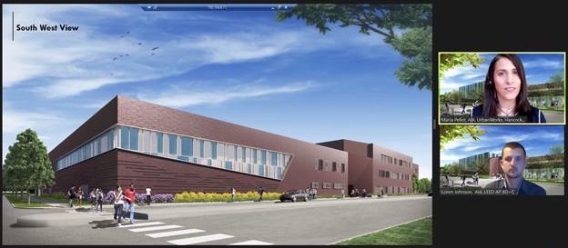 Kudos to Maria Pellot, AIA, for her presentation of the Hancock Preparatory High School at Monday’s <a href="/AIAChicago/">AIA Chicago</a> Education Knowledge Community event. Maria was joined by <a href="/Legat_Architect/">Legat Architects</a> team member Loren Johnson, AIA. It is scheduled to open this Fall! #design #underconstruction