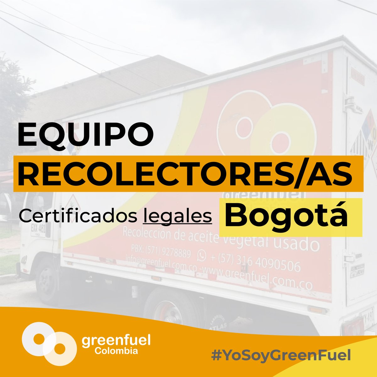 Greenfuel_Col's tweet photo. Al momento de programar  la recolección del #AVU @Greenfuel_Col , valida los nombres de los funcionarios autorizados para realizar la recolección en tu zona.
📍Solicita la identificación (CARNÉ EMPRESARIAL) del funcionario de encargado de realizar la recolección del AVU https://t.co/IBEtRYQQ83
