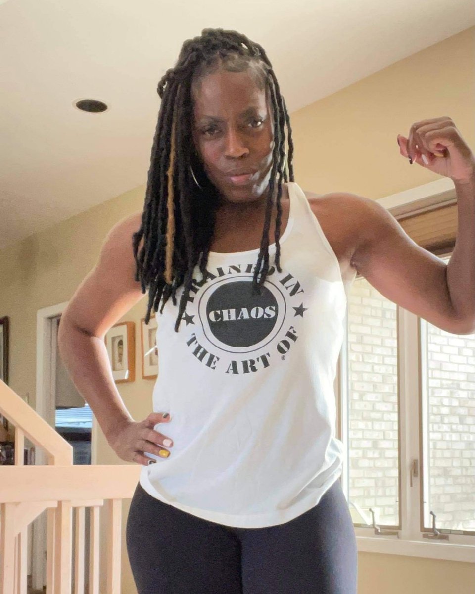 TrainedInChaos's tweet photo. Look in the mirror. That’s your competition. 💪🏼 Tonya G. embracing the #CHAOS  👉🏻 SHOP NOW: https://t.co/8oZa0zGrqI https://t.co/fim95izcAk