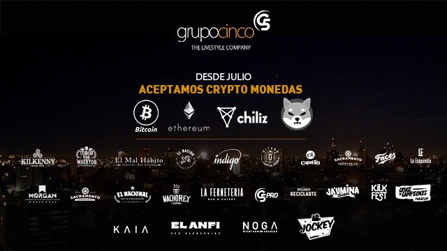 Desde Julio ACEPTAMOS CRYPTOMONEDAS en todas nuestras unidades de negocios 📈

De esta manera, innovamos dando un paso al futuro 🙌🏻

#G5crypto 🚀