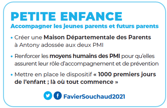 FavierSouchaud's tweet photo. RETROUVEZ NOS ENGAGEMENTS pour la petite enfance et l'accompagnement des futurs parents et jeunes parents.
#départementales2021 #antony @engagespourle92 @EnMarcheAntony @AntonyMouvement https://t.co/3yF0YQulwQ