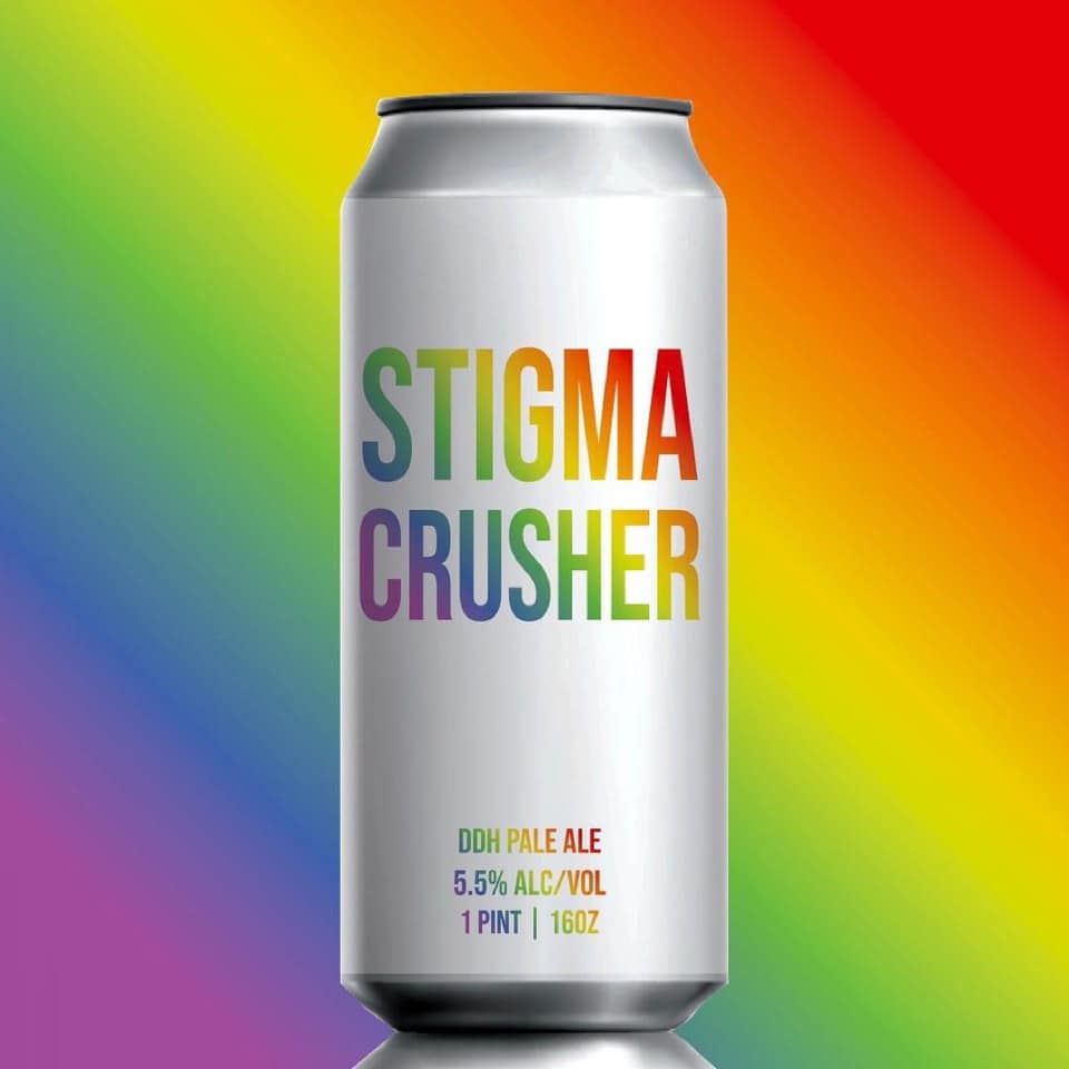 TailgateCaravan's tweet photo. Batch 5 of our Stigma Crusher beer is here! Starting today, it will be available in cans and on tap at Odd Logic Brewing in Bristol, PA. All proceeds go to our friends at @NAMIBUCKS! #StigmaCrusher #PrideMonth #EndTheStigma #NAMI #OddLogic #TGC #PartyWithAPurpose https://t.co/V66dRJWZJ2