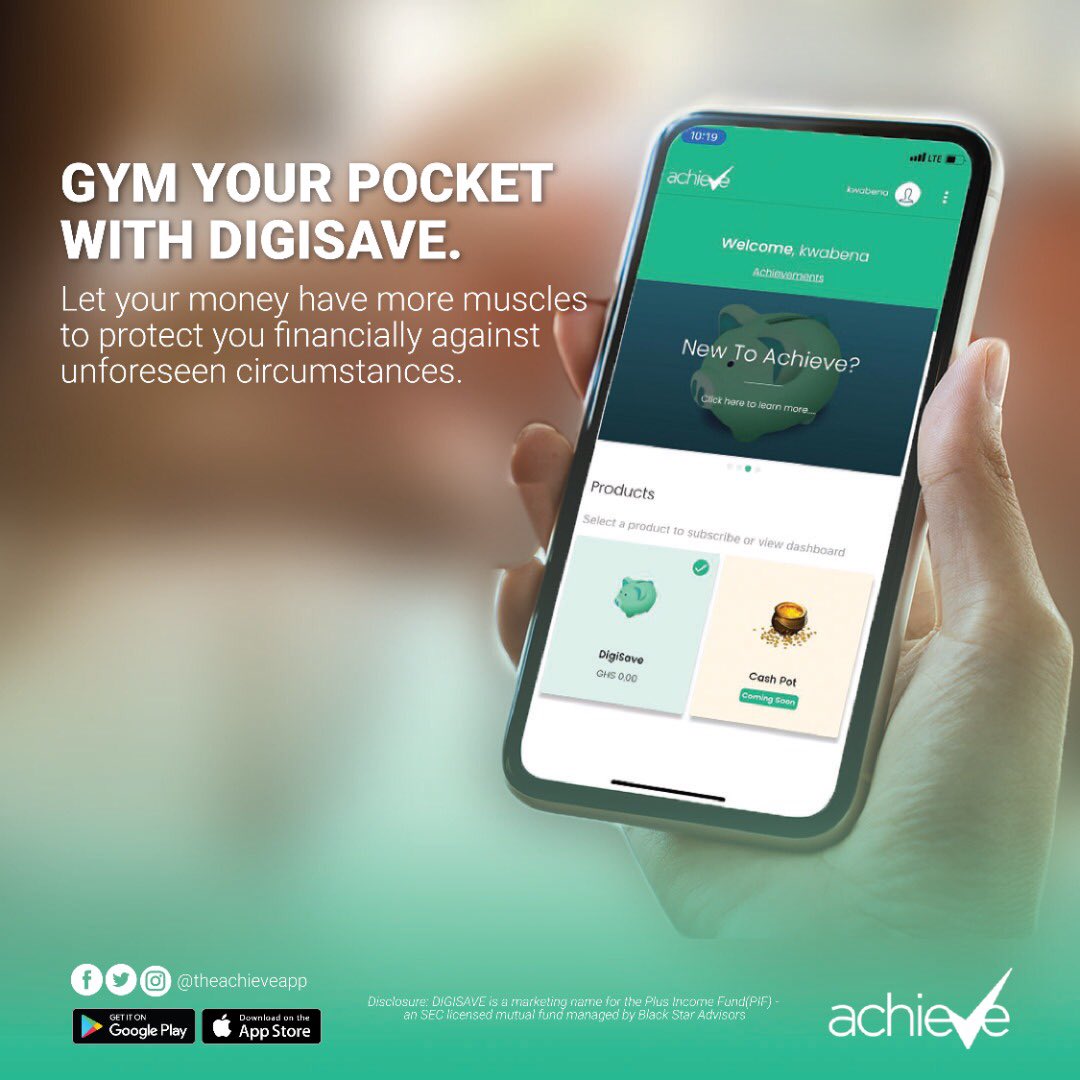 Does your savings have 'muscle' to financially protect you from unforeseen events? Grow your savings with DigiSave on the Achieve app today. #investingapp #theachieveapp #digisave