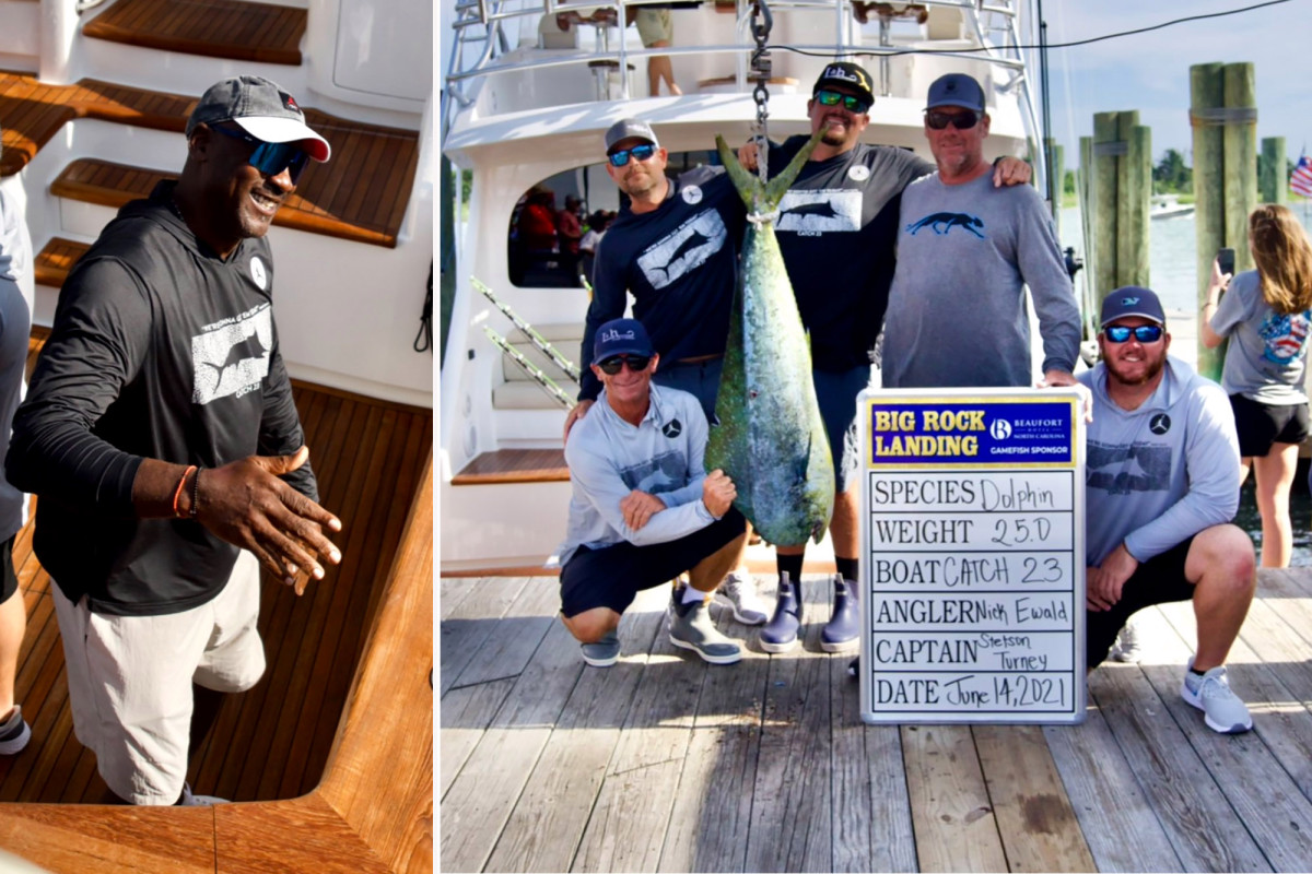 Michael Jordan making a run at winning fishing tournament after huge catch
