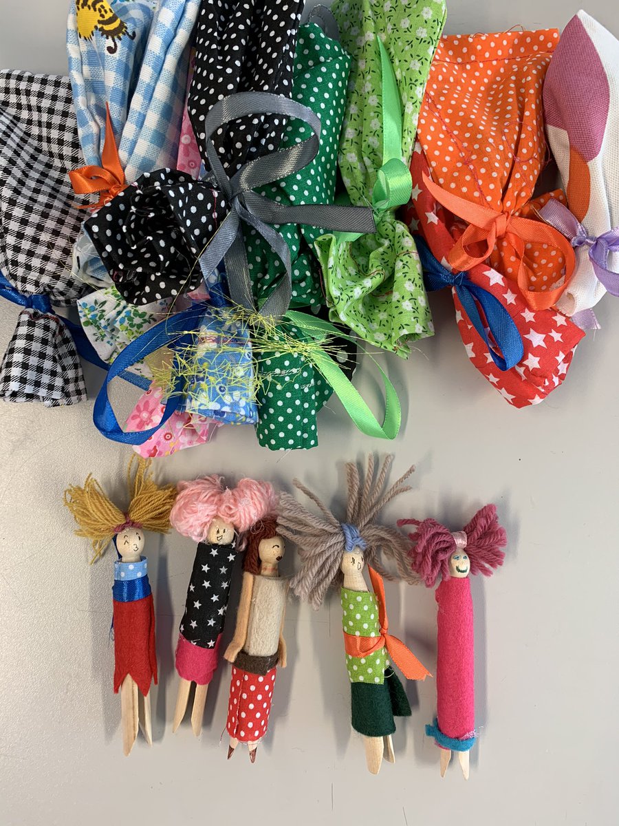 ArtsMps's tweet photo. A sneak preview at some of the worry dolls our textiles club @MersthamPark are preparing for the new students arriving in September. They will be completed with a letter from our year 7 students for a warm welcome. We are looking forward to meeting you!! 🌈 https://t.co/zJWog9y0Kh