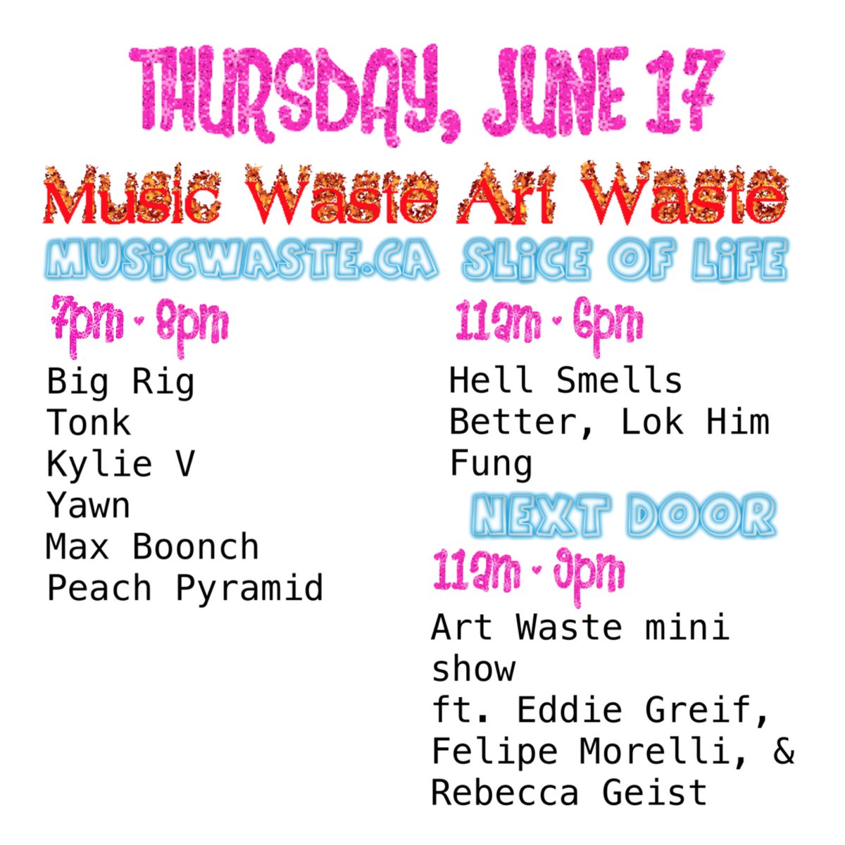 Here’s the deal, don’t miss out! It’s all free at musicwaste.ca if u like it maybe buy a pass ?!