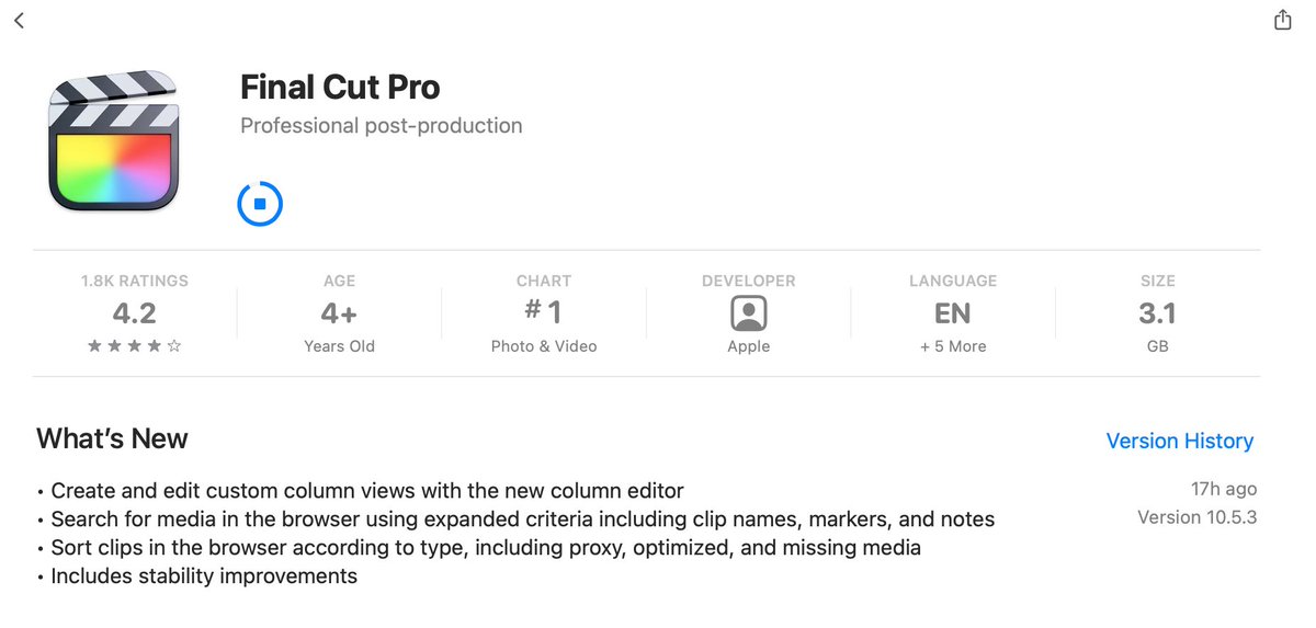 Final Cut Pro 10.5.3 is out! apple.com/final-cut-pro/ #finalcutpro #fcpx #finalcutprox #mac #applesilicon