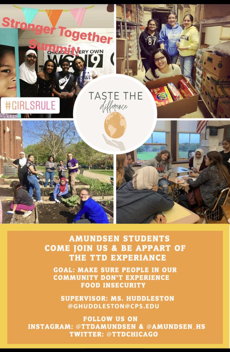 Special thanks to <a href="/MsTay_teach/">Ms. Taylor</a> #IT #education classes for designing awesome <a href="/TTDChicago/">Taste the Difference</a> posters! <a href="/Amundsen_HS/">Amundsen High School</a>