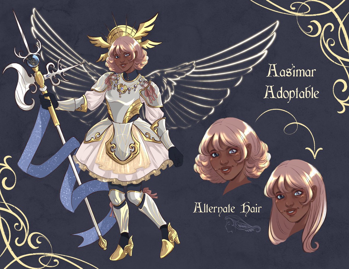 spaceelf_art's tweet image. I have a brand new Aasimar #adoptable , this time via a bidding system. Please bid in the comments or PM me for a private bid, I will update this thread as it continues. Please see thread 4 terms
SB: $200
MI: $25
AB: $350
RTs greatly appreciated! #dndart #dndadoptable #adoptables