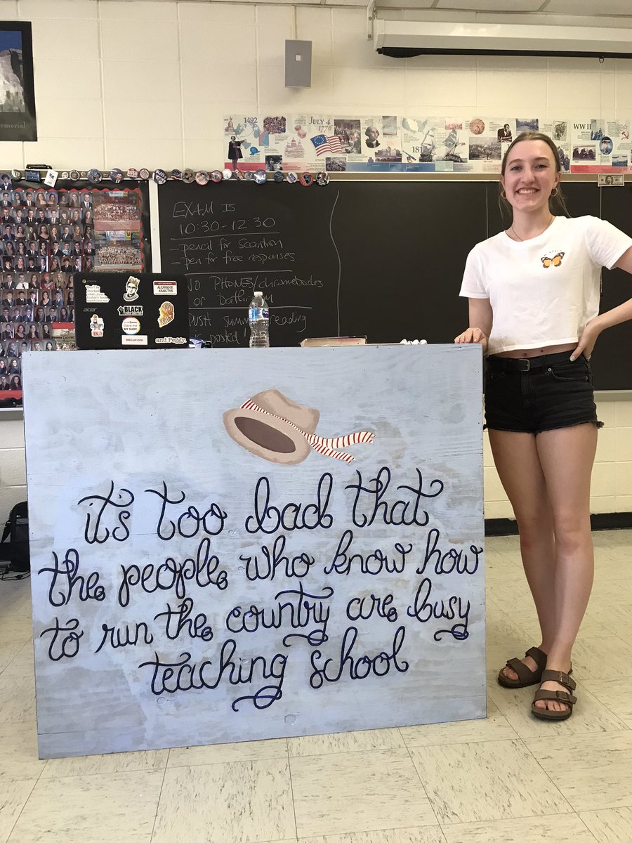JeffBoogaard's tweet photo. Thank you @ellie_weko_46 for spending your last week of high school painting my new podium. What a legacy! https://t.co/3CxNhmXDUh