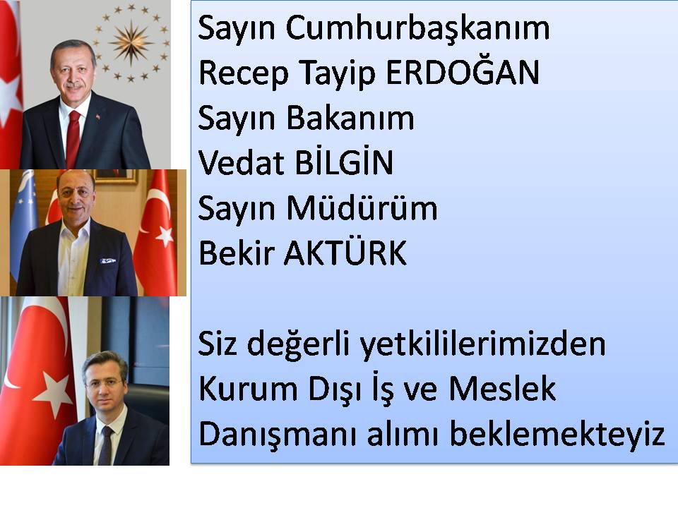 #KurumDışıİmdAtamaBekliyor <a href="/csgbakanligi/">T.C. Çalışma ve Sosyal Güvenlik Bakanlığı</a> <a href="/vedatbilgn/">Vedat Bilgin</a> <a href="/TurkiyeIsKurumu/">İŞKUR</a> <a href="/bekirakturk54/">Bekir Aktürk</a> <a href="/tcbestepe/">T.C. Cumhurbaşkanlığı</a> @nadidegulbay <a href="/SinanTemur2/">Sinan Temur</a> <a href="/Ahmet_Erdem60/">Ahmet Erdem</a> <a href="/Kamuajans_com/">Kamu Ajans</a> <a href="/RTErdogan/">Recep Tayyip Erdoğan</a>