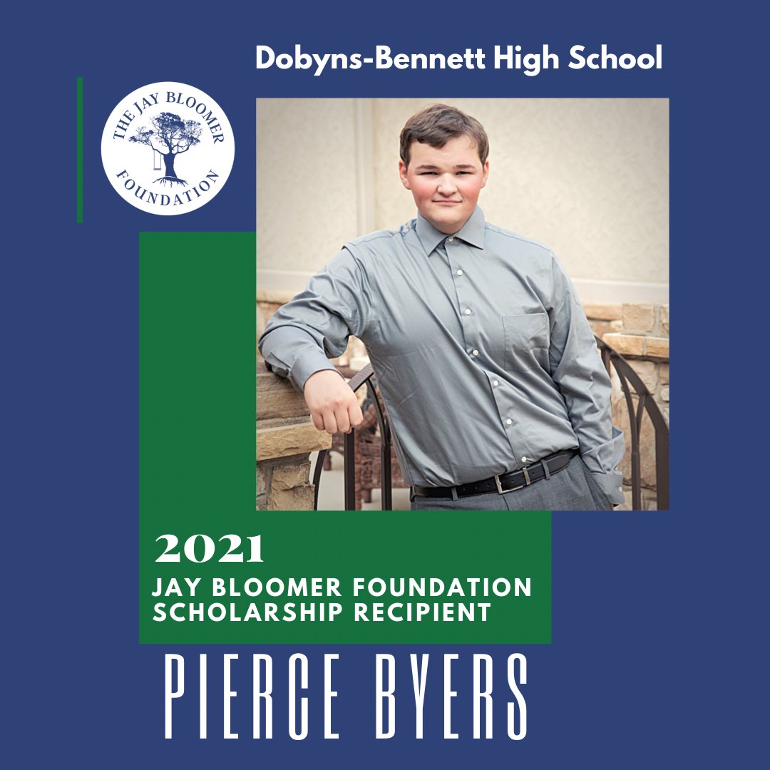 JayBFoundation's tweet photo. It is our great honor to announce Pierce Byers as the Dobyns-Bennett High School inaugural recipient of the 2021 Jay Bloomer Foundation Memorial Scholarship. We are confident his selection will bring honor to the legacy and memory of Jay Bloomer. Congrats Pierce! https://t.co/CBoSZrKKzP
