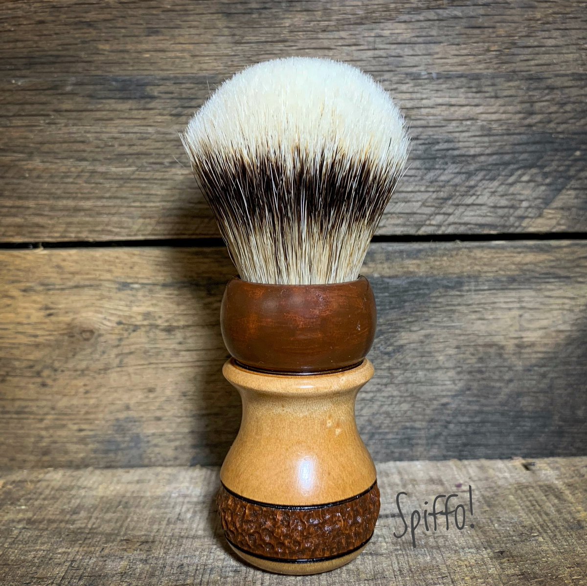 Seger is made of wood from the majestic Maple tree and with its contrasting coloured knurled band and ferrule it is definitely a looker! #shavingbrush #shavebrush #spiffo #spiffoman #shaveoftheday #shaving #shavingbrushes #wetshaving #madeinhalifax #halifax #halifaxns #novascotia