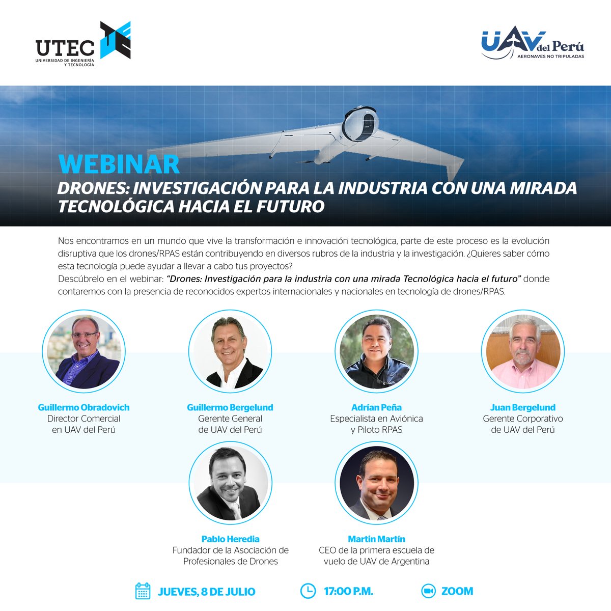 ¿Quieres saber cómo esta #tecnología puede ayudar a llevar a cabo tus proyectos?  
Descúbrelo en el webinar: 'Drones: Investigación para la industria con una mirada Tecnológica hacia el futuro'.

Inscríbete gratis, aquí 👉  bit.ly/3wehTPm
 #eventosutec