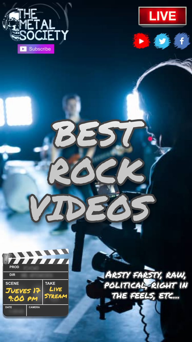TheMetalSociet1's tweet photo. HOY 9:00 PM 🎙️💥🎬🎸
Sintonicen y Únanse al Debate! #TheMetalSociety #Livestream #BestMusicVideo #BestRockVideo
En vivo por You Tube, Facebook y Twitter 🤘🏾 https://t.co/DIHA5UdCqr