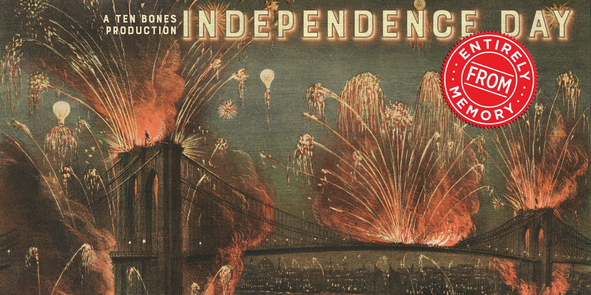 TONIGHT: Performers try to recreate Independence Day without the aid of scripts, rehearsals or sobriety at <a href="/EFMcomedy/">Entirely From Memory</a>! 
Spoiler alert: delightful madness ensues...
PLUS! A portion of the proceeds from tonight's show will benefit <a href="/Ctr4BlackEquity/">CenterForBlackEquity</a>. 
🎟 bit.ly/3wwDJ0O