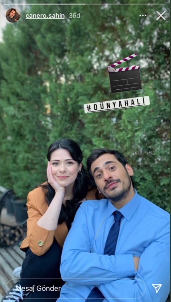 Başrollerini #PelinAbay ve #CanerŞahin'in üstleneceği TRT 1'in yeni dizisi #DünyaHali'nden ilk kare geldi. Yolları açık olsun. 🐞