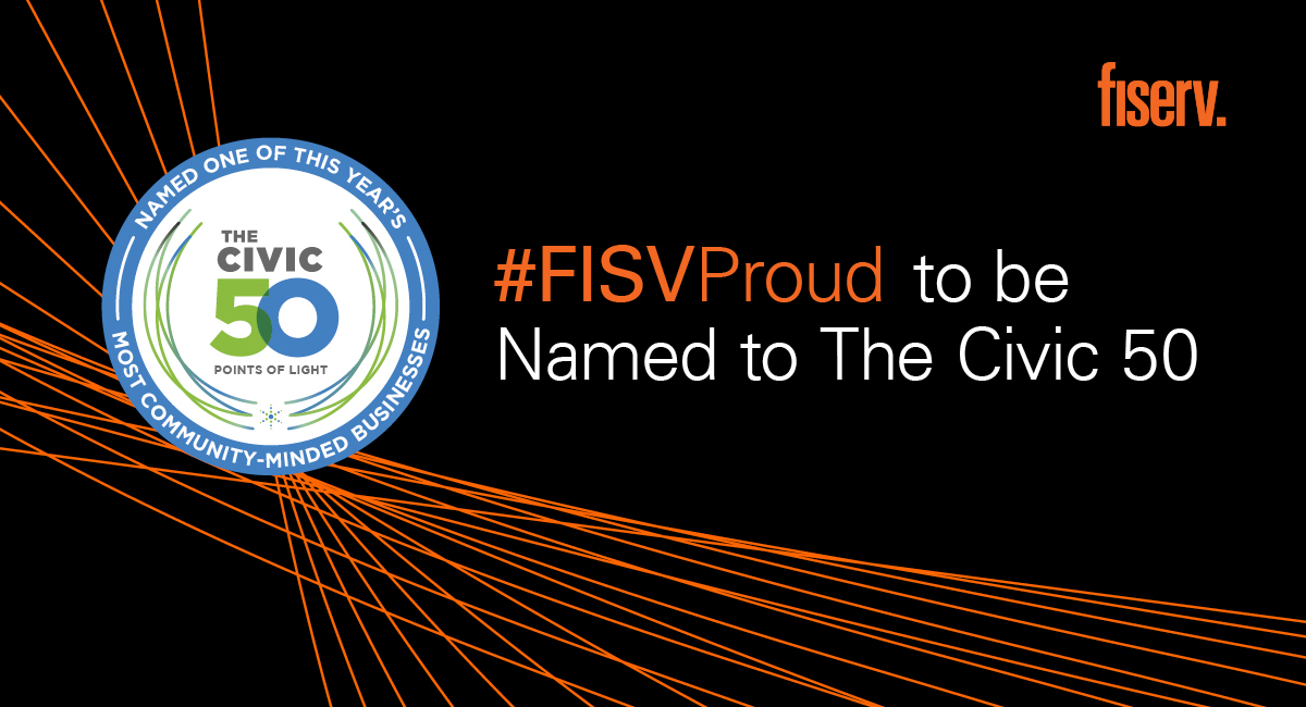 We’re honored to be named one of America’s 50 most community-minded companies by <a href="/PointsofLight/">Points of Light</a> as part of the #TheCivic50. fisv.co/3wwG6AK