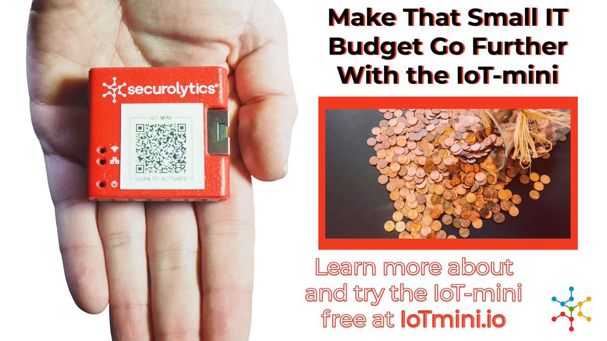 securolytics's tweet image. Do you want your #network to be more #secure for less money? Of course you do, and Securolytics designed the #IoT-mini for exactly this. Find out more and how you can get an IoT-mini for #FREE at iotmini.io