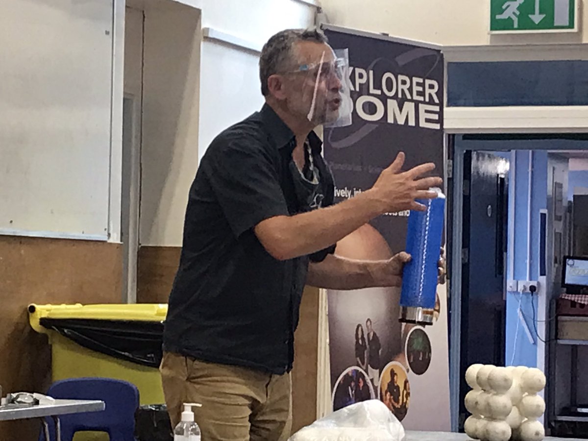 Cherwell_Sci's tweet photo. So much excitement today for our Y7s with fabulous Chemistry demos involving liquid nitrogen & dry ice! What’s not to like?!! #science #explorerdome #STEM #Chemistry https://t.co/ITEz8C05n2