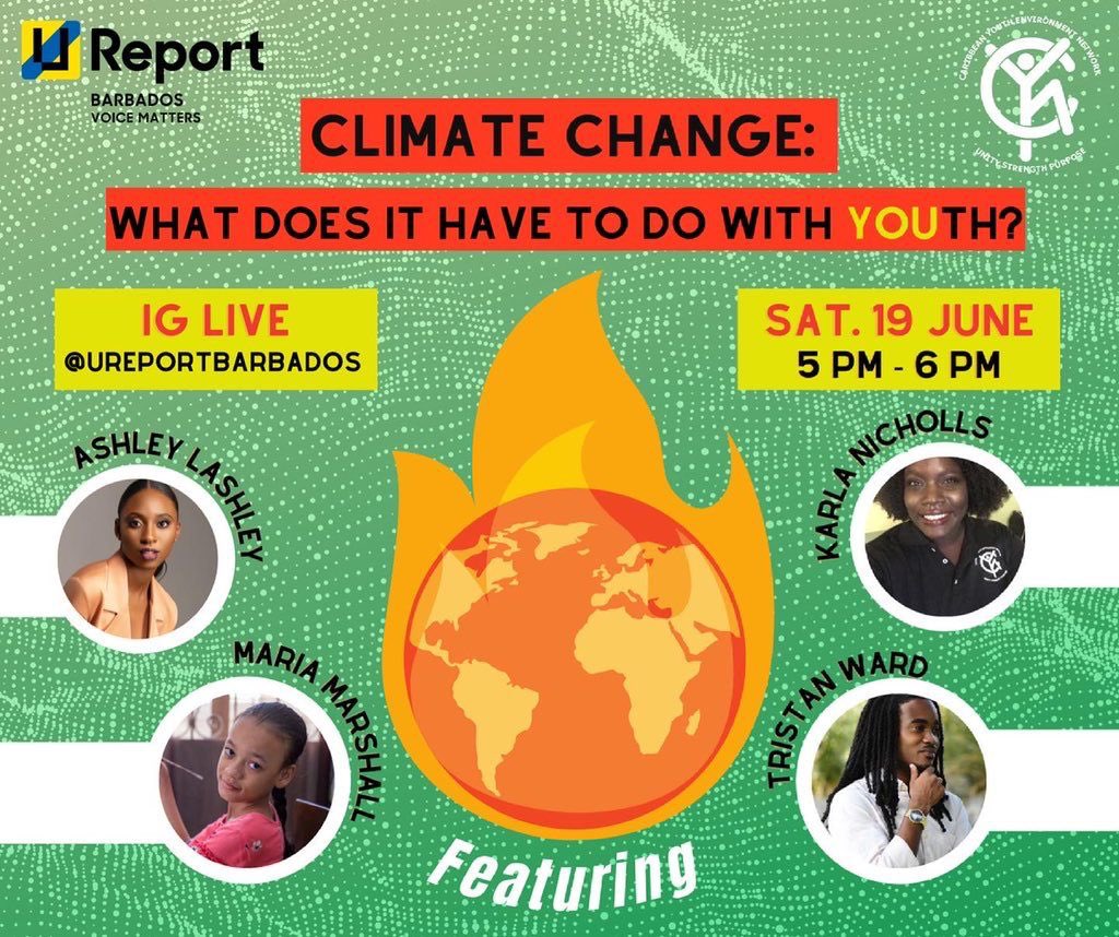 🔥 ARE YOU READY? 🔥  Our next IG Live will be this Saturday. Let’s talk #youth and #climatechange.   See you there!  #ureport #ureportbim #barbados #voicematters #environment #sdg13climateaction #2030agenda #cop21 #parisagreement #caribbean #disaster #unicef #CYEN