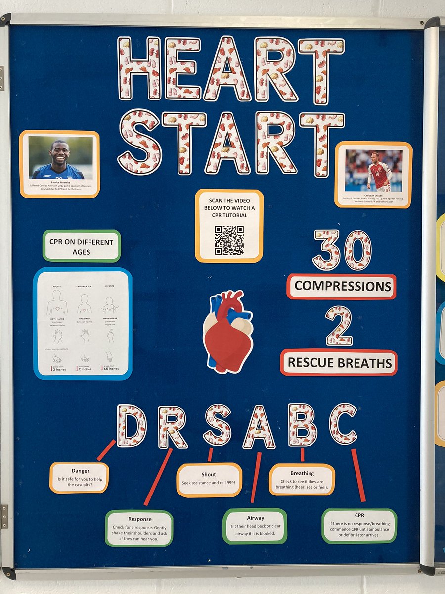 Saturday evening’s match was a sad reminder of the importance in knowing basic CPR.
Although we cover Heart Start in S1&amp;2 HWB, have a look when you’re passing the board in PE to be up to date.
Hopefully it’s a situation we are never in, but if we are we know what to do!🫀#RISE
