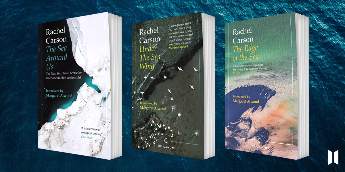 tweetbytheriver's tweet photo. On tomorrow's newsletter, we have a set of the new @canongatebooks editions of Rachel Carson's Sea Trilogy, each with a new introduction by @MargaretAtwood, to give away! Make sure you're signed up to our mailing list for details of how to enter 🌊 https://t.co/Og6Ag6lB8T