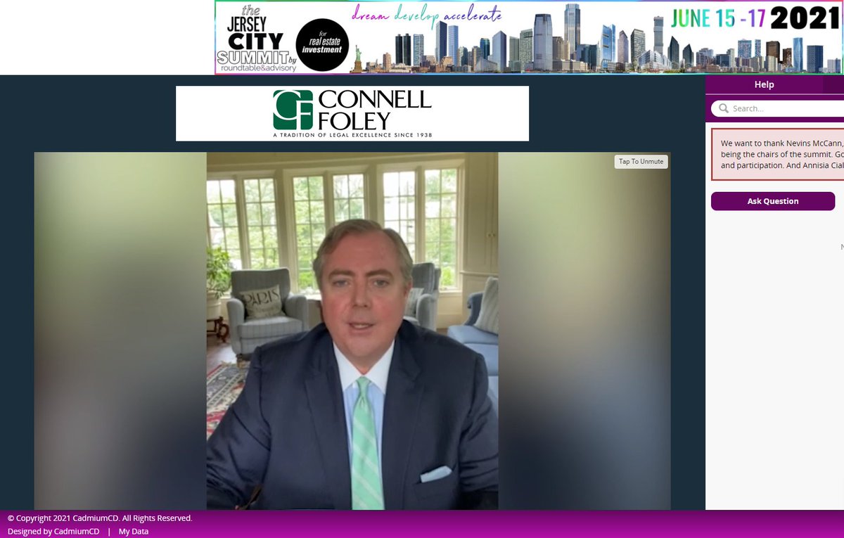 Immense thanks to our Summit Co-Chair Nevins McCann of <a href="/ConnellFoleyLLP/">Connell Foley LLP</a> for his delightful closing remarks for the last day of <a href="/TheJCSummit/">The Jersey City Summit</a> and his moderating role of the SciTech Scity and VYV panels. Thanks Nevins.  Terrific job! 
#TheJerseyCitySummit #JCSummit #jerseycity