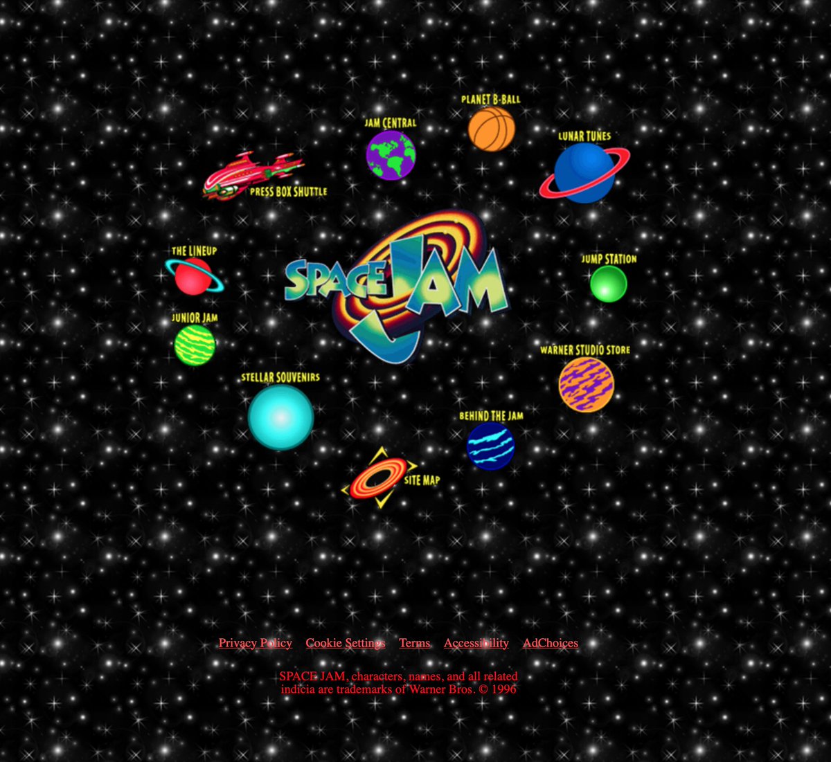 midlandsjs's tweet image. Web accessibility will be benchmarked against the 1996 space jam website from now on