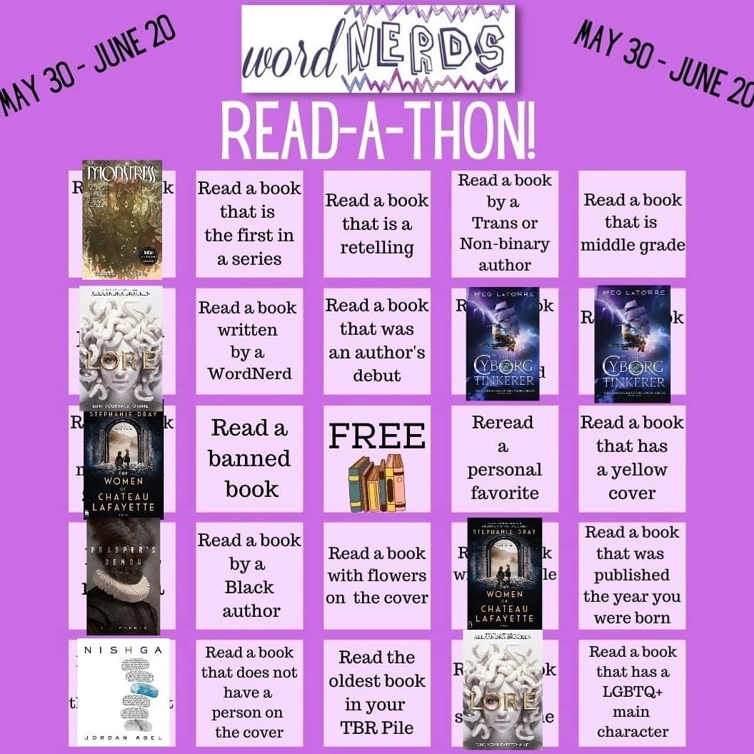 Kait_n_Books's tweet photo. These are the five books I read that gave me a bingo for the #wordnerdsreadathon . I enjoyed reading all of them. 😁 @wordnerdsvlog
#TheWomenofChateauLafayette #StephanieDray #Lore #AlexandraBracken #NISHGA #JordanAbel #Monstress #MarjorieLiu #SanaTakeda #ProspersDemon #KJParker https://t.co/vvFC7KzNKY