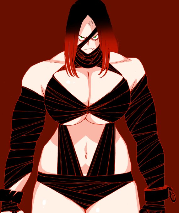 ブラックミイラは宇宙一残忍な女盗賊である。息も乱さず淡々と殺戮強奪を繰り返し「死神も口をつぐむ」と称される。一切の交渉・命乞いに応じず戦場で彼女の声を聞いた者はないと噂されるがイタレリーツクセリー姉妹にはアンアン言わされてしまった。金と殺しとエッチに興味津々の19歳。 