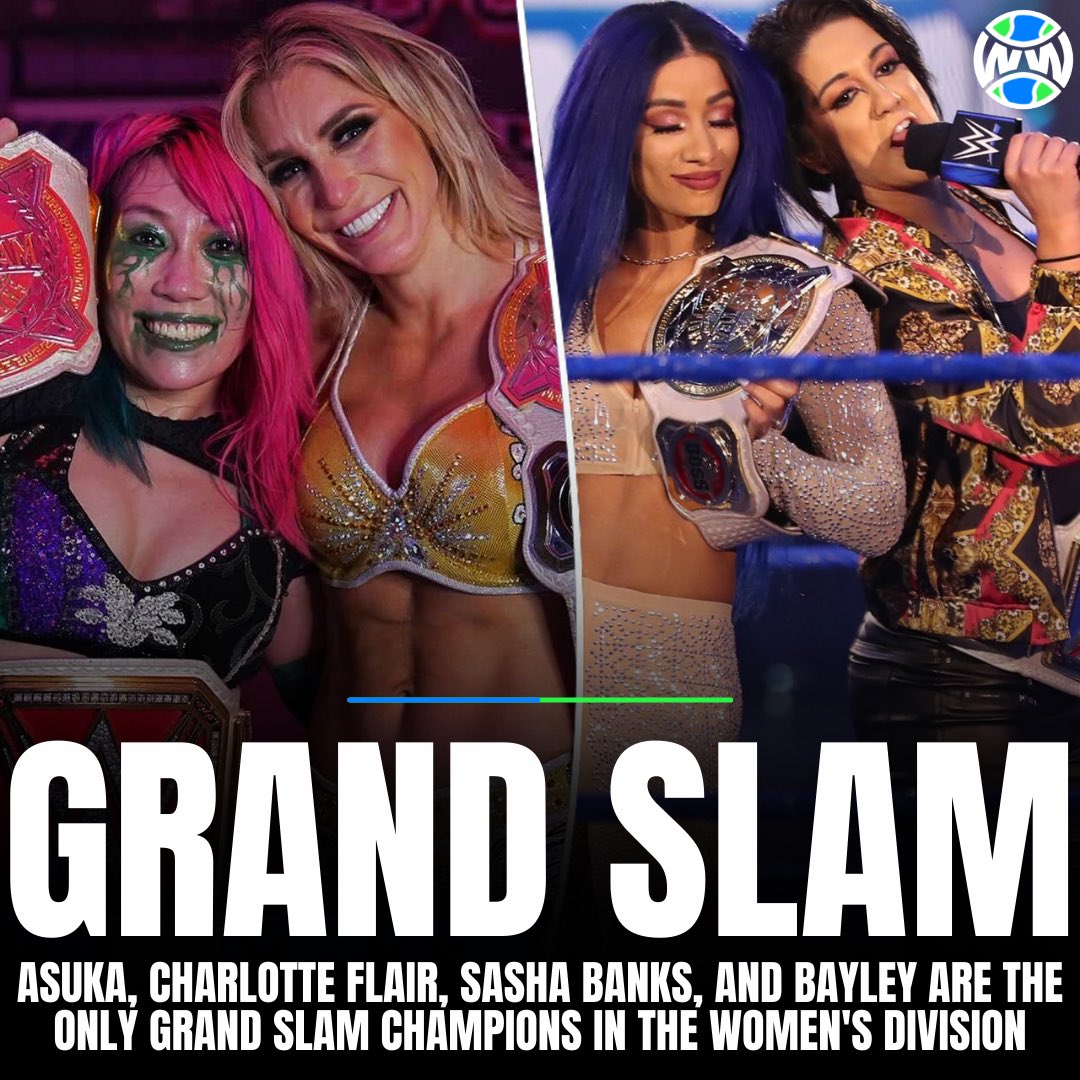 WrestlingWorldCC's tweet - "Grand Slam 🏆 ✓ Asuka Charlotte Flair ✓ Sasha Banks ✓ Bayley " Trendsmap