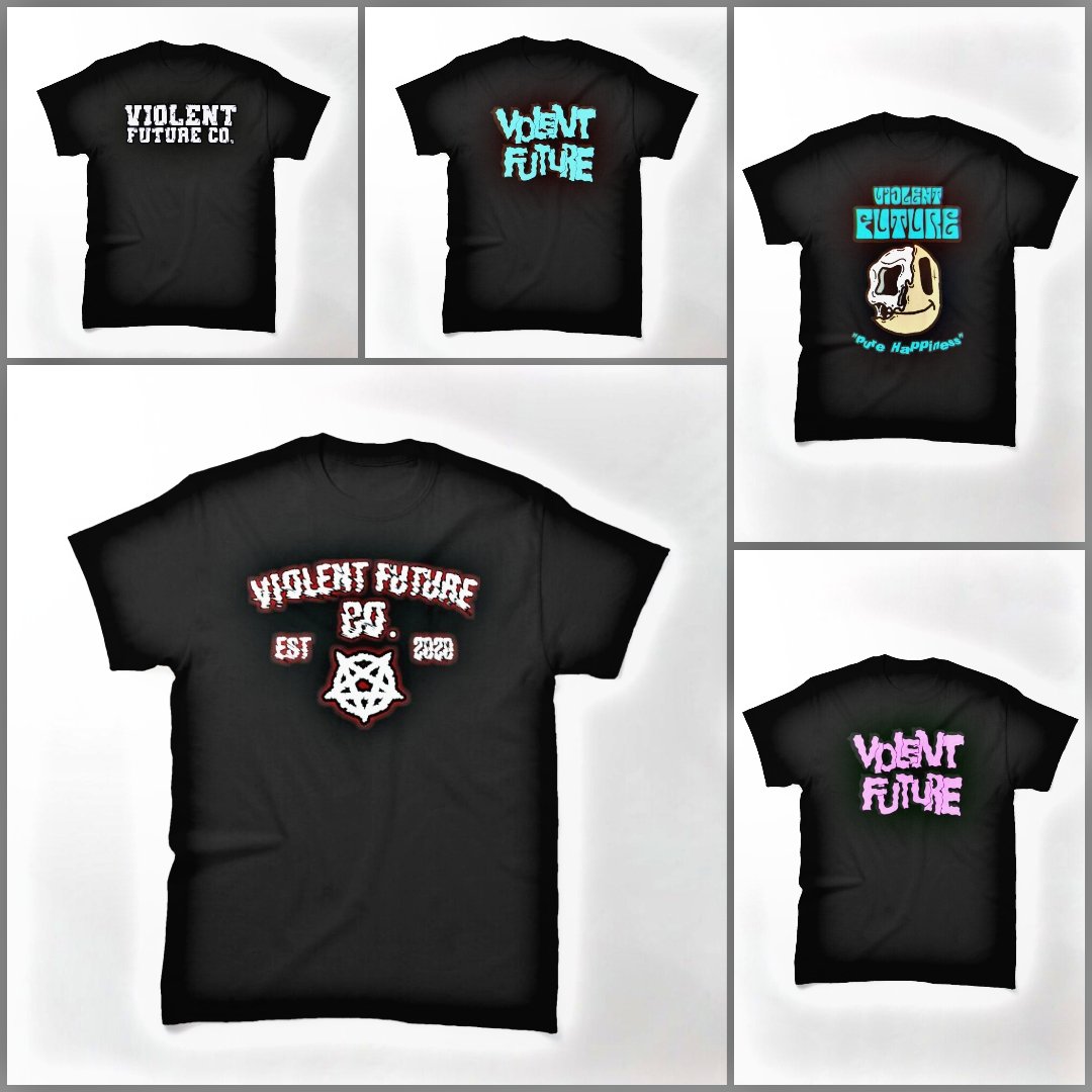 ViolentFutureCo's tweet photo. NEW SUMMER 2021 DROP ONLY AVAILABLE ON REDBUBBLE SO GET IT WHILE IT LASTS!! https://t.co/hCXCqEKYbR https://t.co/JzHSngJ5NE