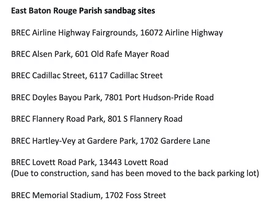 RickEdmondsLA's tweet image. A state of emergency has been issued due to potential weather threats. Stay safe! Local sandbag locations: